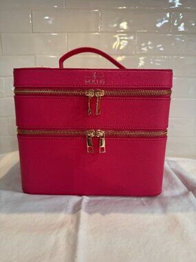 Hollis Hot Pink Glamour Stack Makeup Bag